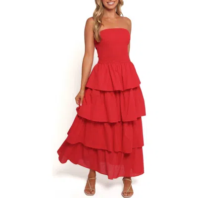Petal And Pup Petal & Pup Arcadia Strapless Maxi Sundress In Red