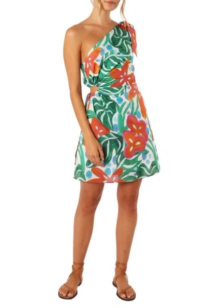 Petal And Pup Petal & Pup Arwan Floral Cutout One-shoulder Minidress In Multi