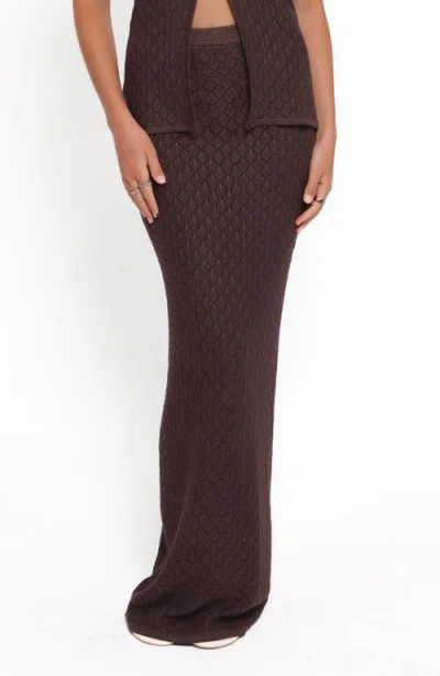 Petal And Pup Petal & Pup Asplie Pointelle Maxi Skirt In Brown