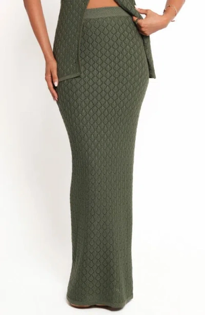 Petal And Pup Petal & Pup Asplie Pointelle Maxi Skirt In Green