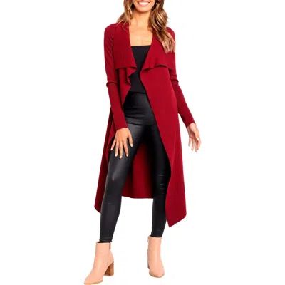 Petal And Pup Petal & Pup Audrina Tie Front Longline Cardigan In Red
