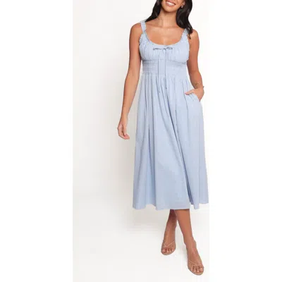 Petal And Pup Petal & Pup Auguste Smocked Cotton Midi Sundress In Blue