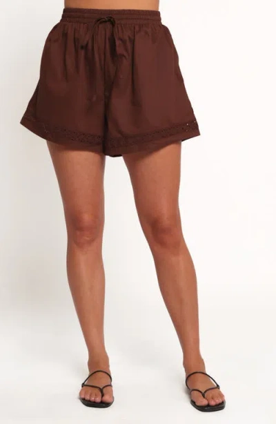 Petal And Pup Petal & Pup Austin Cotton Drawstring Shorts In Brown