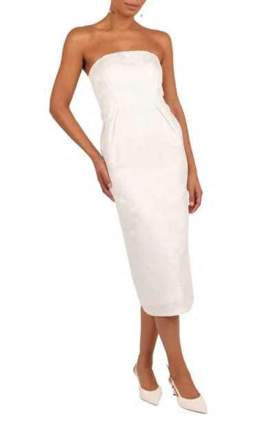 Petal And Pup Petal & Pup Avah Strapless Midi Dress In White