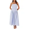 Petal And Pup Petal & Pup Avalee Stripe Strapless Maxi Dress In Blue