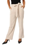 Petal And Pup Petal & Pup Averie Tie Waist Straight Leg Pants In Neutral