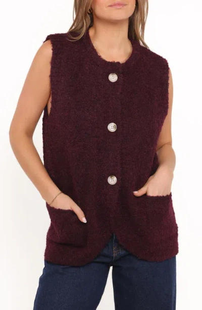 Petal And Pup Petal & Pup Avery Sweater Vest In Burgundy