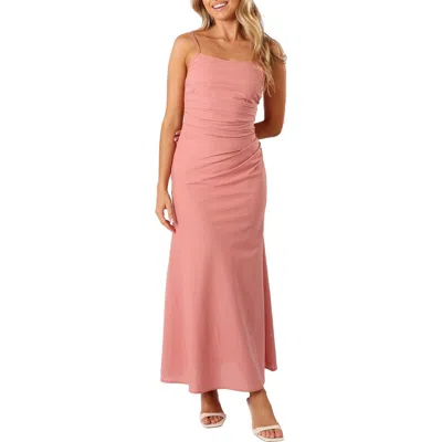 Petal And Pup Petal & Pup Axel Ruched Cotton Maxi Dress In Pink