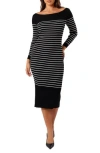 Petal And Pup Petal & Pup Baxtor Stripe Long Sleeve Midi Sweater Dress In Multi