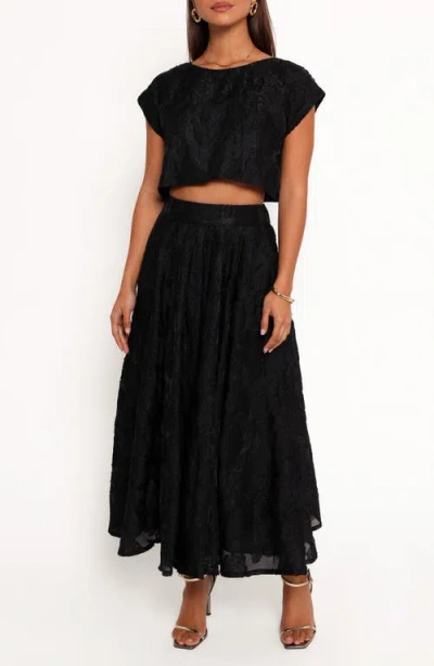 Petal And Pup Petal & Pup Beckham Floral Jacquard Crop Top & Maxi Skirt Set In Animal Print