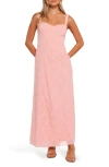 Petal And Pup Petal & Pup Beryl Floral Embroidered Maxi Sundress In Pink