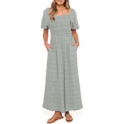 Petal And Pup Petal & Pup Bethany Smocked Wide Leg Jumpsuit In Multi