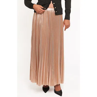 Petal And Pup Petal & Pup Bethy Pleated Maxi Skirt In Brown