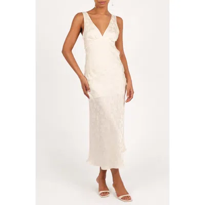 Petal And Pup Petal & Pup Billie Floral Satin Jacquard Dress In White