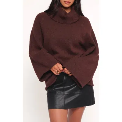 Petal And Pup Petal & Pup Bindy Oversize Turtleneck Sweater In Brown