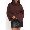 Petal And Pup Petal & Pup Bindy Oversize Turtleneck Sweater In Brown