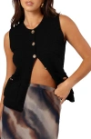 Petal And Pup Petal & Pup Blair Button-up Sweater Vest In Black