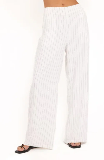 Petal And Pup Petal & Pup Blakely Pinstripe Wide Leg Pants In White