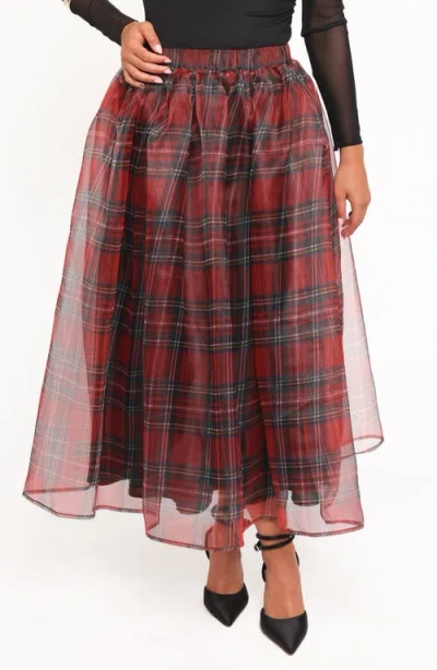 Petal And Pup Petal & Pup Bonita Plaid A-line Midi Skirt In Brown