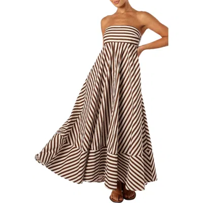 Petal And Pup Petal & Pup Bowie Stripe Strapless Cotton Maxi Dress In Multi