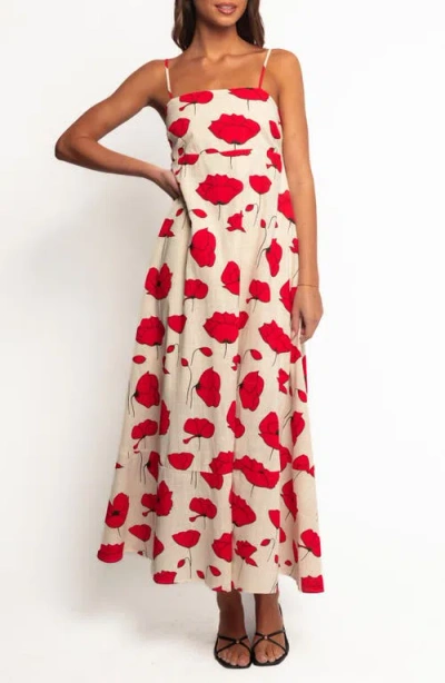 Petal And Pup Petal & Pup Brea Floral Cotton Maxi Sundress In Red
