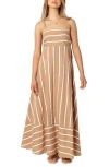 Petal And Pup Petal & Pup Brea Stripe Maxi Dress In Brown