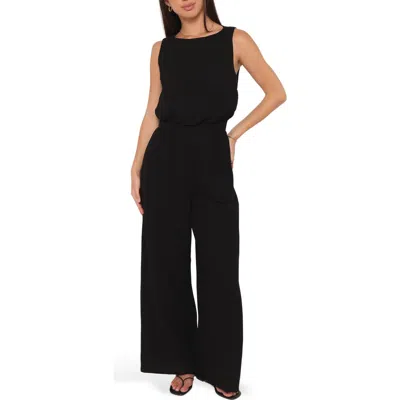 Petal And Pup Petal & Pup Brenna Cotton Gauze Jumpsuit In Black