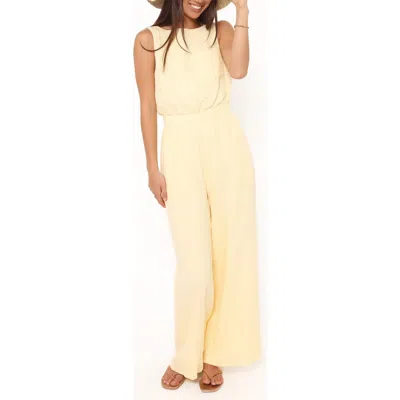 Petal And Pup Petal & Pup Brenna Cotton Gauze Jumpsuit In Yellow