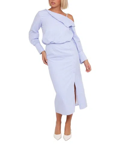 Petal And Pup Broderick Midi Dress In Blue