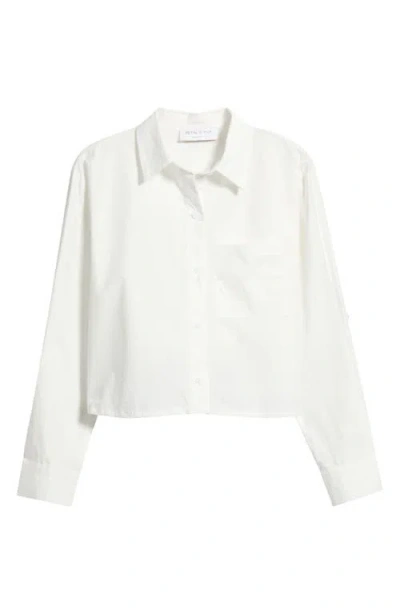 Petal And Pup Petal & Pup Bronagh Crop Button-up Shirt In White