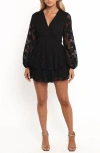 Petal And Pup Petal & Pup Broxy Ruffle Long Sleeve Romper In Black