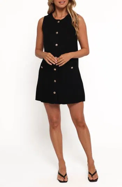 Petal And Pup Petal & Pup Button Down Velvet Minidress In Black