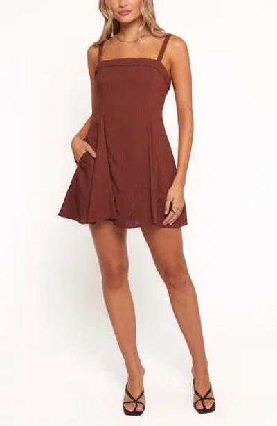 Petal And Pup Petal & Pup Caitlin Fit & Flare Minidress In Cognac
