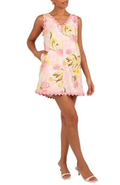 Petal And Pup Petal & Pup Calliope Floral Cotton & Linen Minidress In Acacia Blossom