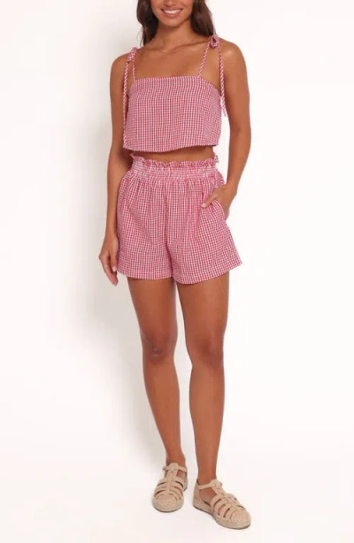 Petal And Pup Petal & Pup Callum Gingham Crop Camisole & Shorts Set In Black