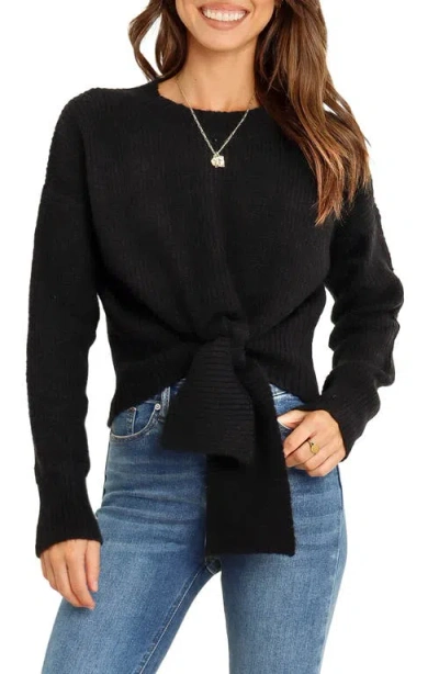 Petal And Pup Petal & Pup Captivate Tie Hem Sweater In Black