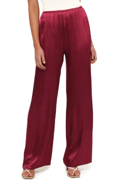 Petal And Pup Petal & Pup Carissa Wide Leg Satin Pants In Red