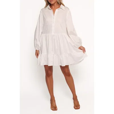 Petal And Pup Petal & Pup Carlotta Long Sleeve Mini Shirtdress In White