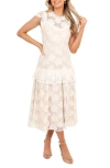 Petal And Pup Petal & Pup Carol Ruffle Cap Sleeve Floral Lace Dress In White