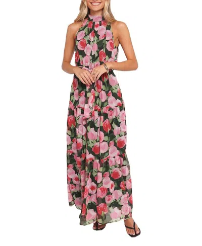 Petal And Pup Caroline Maxi Halter Dress In Multi