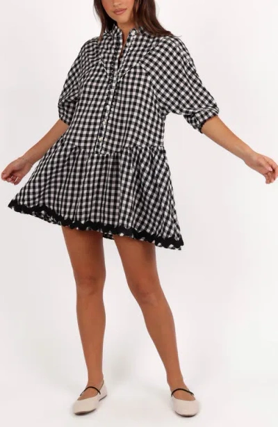 Petal And Pup Petal & Pup Caroling Check Minidress In Black
