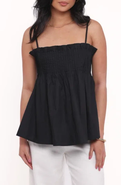 Petal And Pup Petal & Pup Carson Pintuck Pleat Cotton Camisole In Black