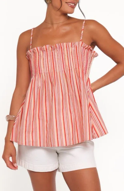 Petal And Pup Petal & Pup Carson Stripe Pintuck Pleat Cotton Camisole In Multi