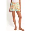 Petal And Pup Petal & Pup Caspian Island Print Pull-on Shorts In Green