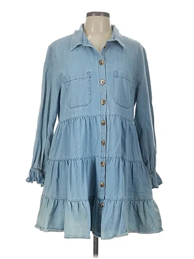 Pre-owned Petal And Pup Casual Dress In Blue