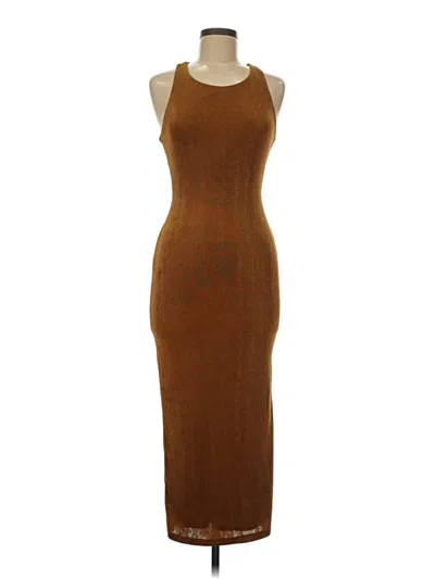 Pre-owned Petal And Pup Casual Dress In Brown