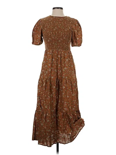 Pre-owned Petal And Pup Casual Dress In Brown