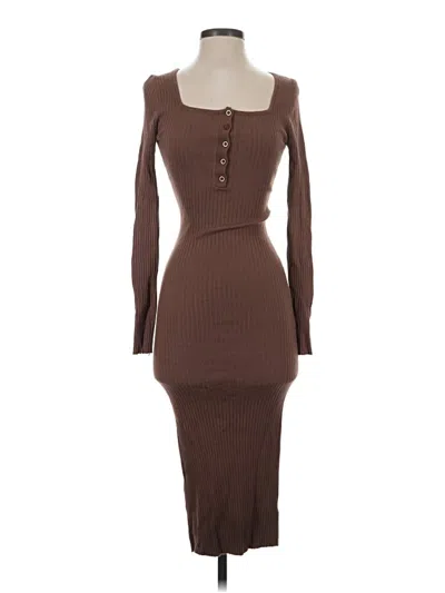 Pre-owned Petal And Pup Casual Dress In Brown