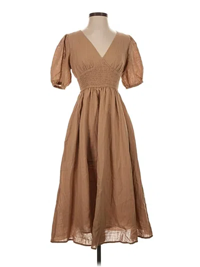 Pre-owned Petal And Pup Casual Dress In Tan