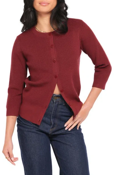 Petal And Pup Petal & Pup Cataline Button Front Cardigan In Burgundy